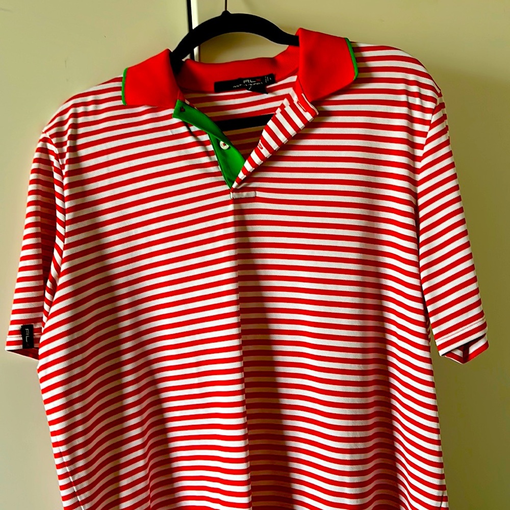 Mens RLX Ralph Lauren orange and white stripe